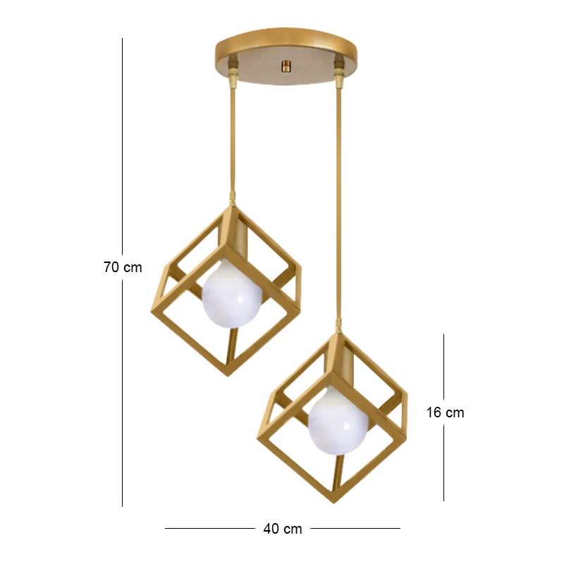 Lumid Megapap E27 metallic two light ceiling light E27  in gold color 30x40x70cm.