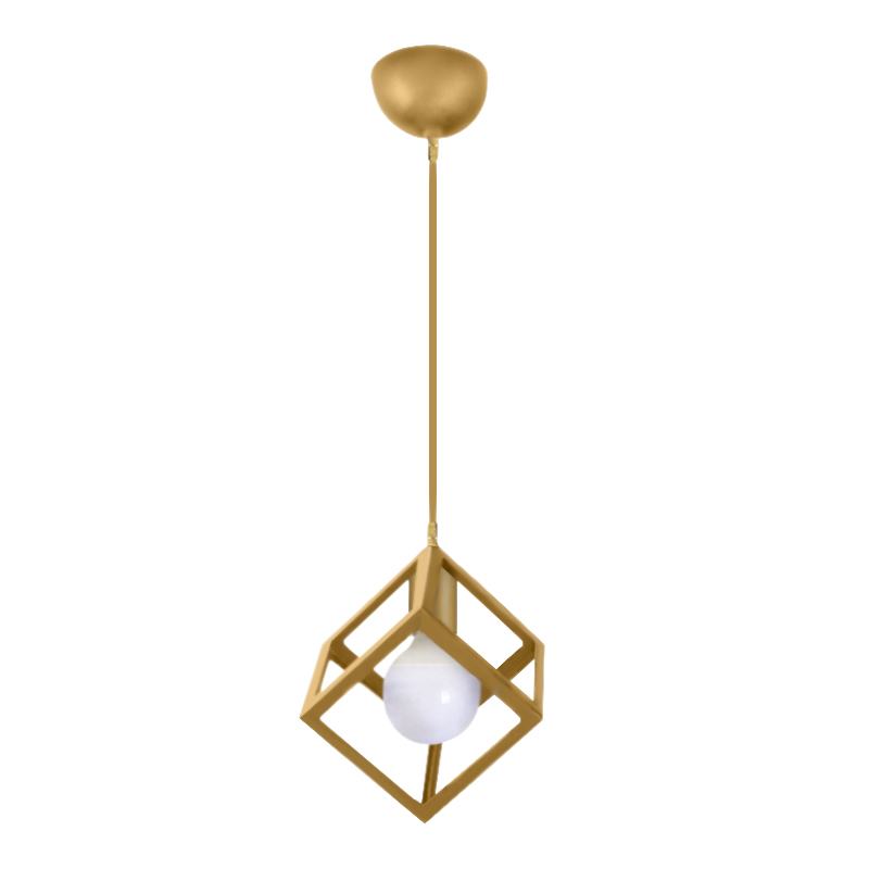 Lumid Megapap E27 metallic single-light ceiling light E27  in gold color 16x16x65cm.