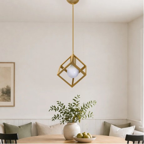 Lumid Megapap E27 metallic single-light ceiling light E27  in gold color 16x16x65cm.