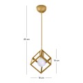 Lumid Megapap E27 metallic single-light ceiling light E27  in gold color 16x16x65cm.