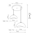 Luna Megapap E27 fiberglass ceiling lamp in white color Ø70x115cm.