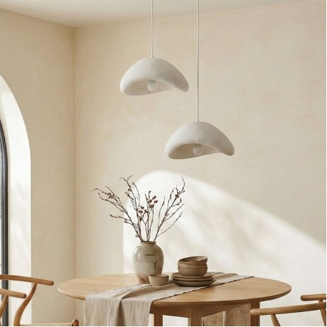 Luna Megapap E27 fiberglass ceiling lamp in white color Ø74x115cm.