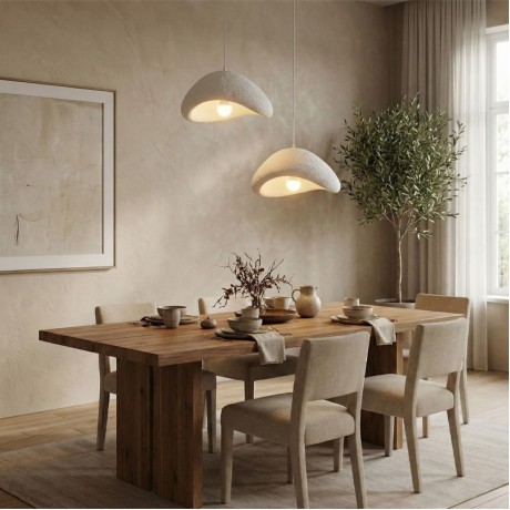 Luna Megapap E27 fiberglass ceiling lamp in white color Ø74x115cm.