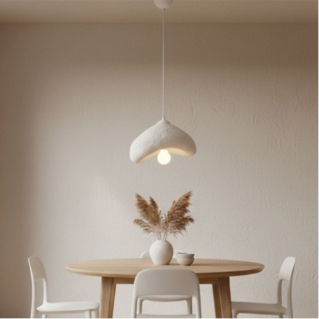 Luna Megapap E27 fiberglass ceiling lamp in white color 30x21x120cm.