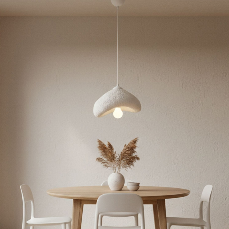 Luna Megapap E27 fiberglass ceiling lamp in white color 30x21x120cm.