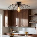 Madar Megapap E27 metallic ceiling lamp in black color Ø52x20cm.