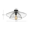 Madar Megapap E27 metallic ceiling lamp in black color Ø52x20cm.