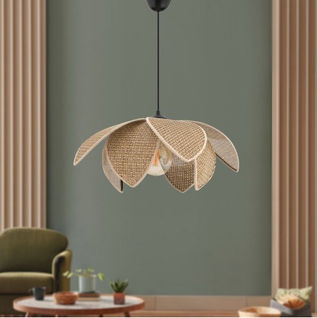 Magnolia Megapap E27 PVC fabric ceiling lamp in beige color Ø40x55cm.