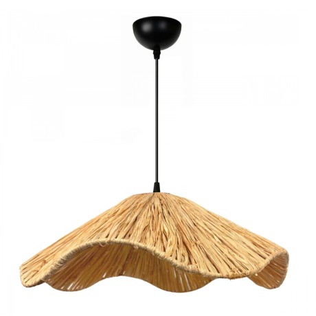 Miro Megapap E27 wicker ceiling lamp in natural color Ø50x100cm.