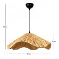 Miro Megapap E27 wicker ceiling lamp in natural color Ø50x100cm.