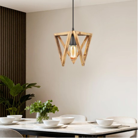 Nexo Megapap wooden ceiling light in natural color 29x25x70cm.