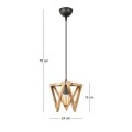Nexo Megapap wooden ceiling light in natural color 29x25x70cm.