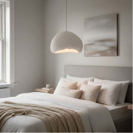 Nua Megapap E27 fiberglass ceiling lamp in white color 40x38x120cm.