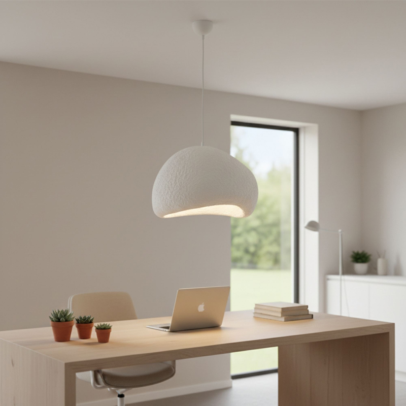 Nua Megapap E27 fiberglass ceiling lamp in white color 40x38x120cm.