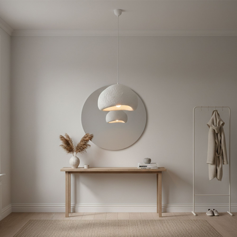 Nua Megapap E27 fiberglass ceiling lamp in white color 40x38x120cm.