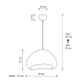 Nua Megapap E27 fiberglass ceiling lamp in white color 40x38x120cm.