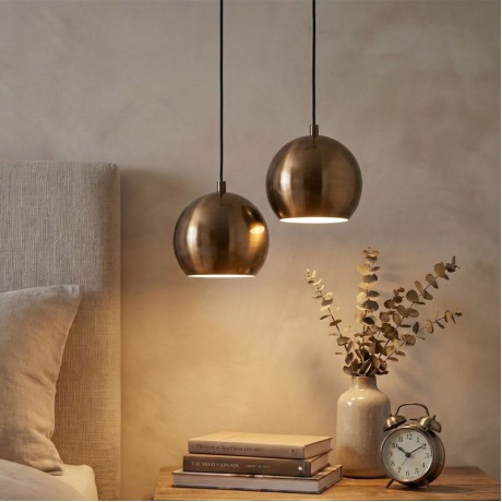 Orbit Megapap E27 metallic two ceiling lamp in gold antique color Ø31x35/100cm.