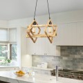 Pentora Megapap wooden ceiling light in natural color 40x22x80cm.