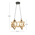 Pentora Megapap wooden ceiling light in natural color 40x22x80cm.