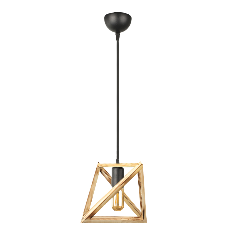 Piramit Megapap wooden ceiling light in natural color 29x25x70cm.