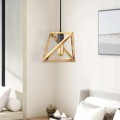 Piramit Megapap wooden ceiling light in natural color 29x25x70cm.