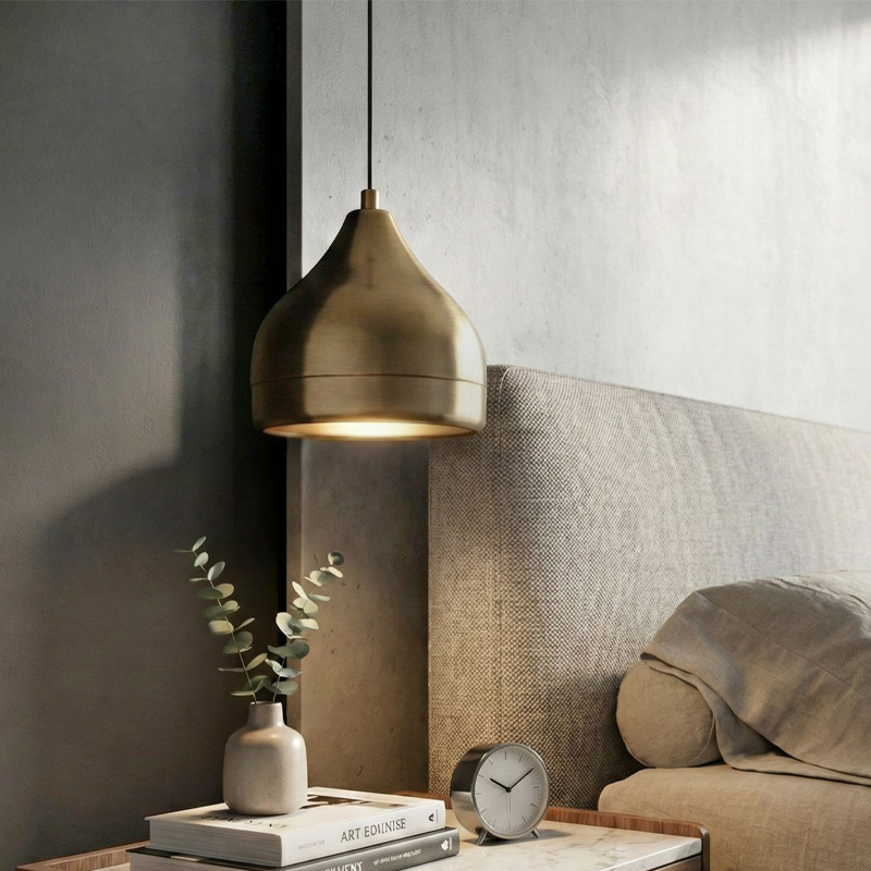 Precious Megapap E27 metallic ceiling lamp in gold antique color Ø17x25/112cm.