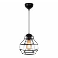 Rilo Megapap  E27 metallic ceiling lamp in black color Ø16x100cm.
