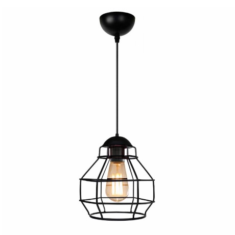 Rilo Megapap  E27 metallic ceiling lamp in black color Ø16x100cm.