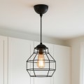 Rilo Megapap  E27 metallic ceiling lamp in black color Ø16x100cm.