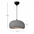 Riven Megapap  E27 polyester ceiling lamp in grey color Ø35x80cm.