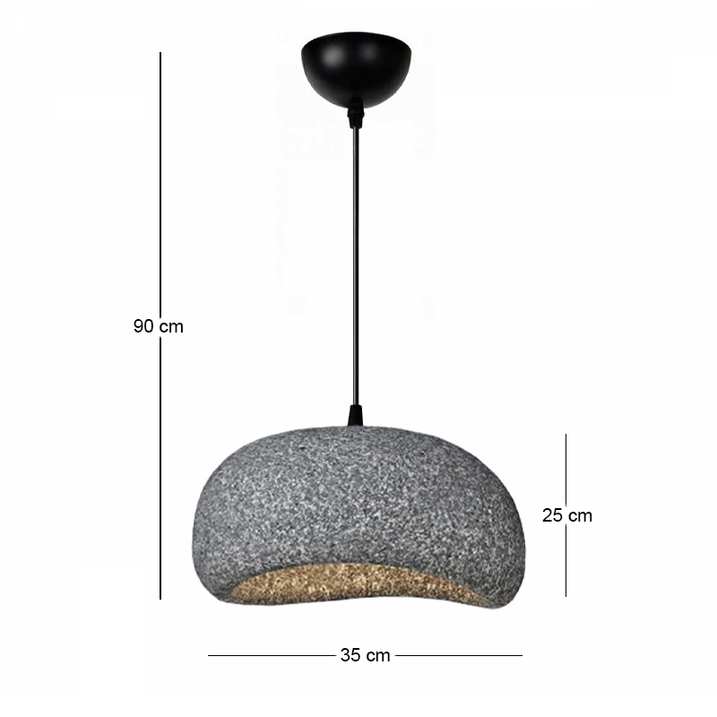 Riven Megapap  E27 polyester ceiling lamp in grey color Ø35x80cm.