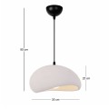 Riven Megapap  E27 polyester ceiling lamp in cream color Ø35x80cm.