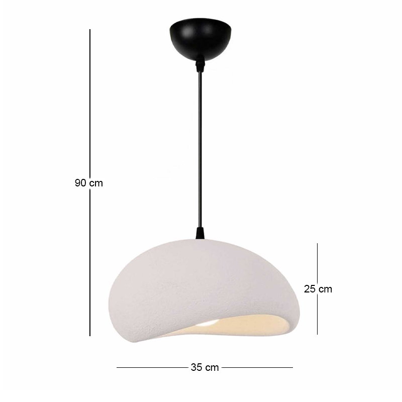 Riven Megapap  E27 polyester ceiling lamp in cream color Ø35x80cm.