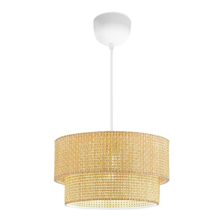Sora Megapap fabric PVC ceiling lamp in beige color  Ø30x70cm.