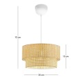 Sora Megapap fabric PVC ceiling lamp in beige color  Ø30x70cm.