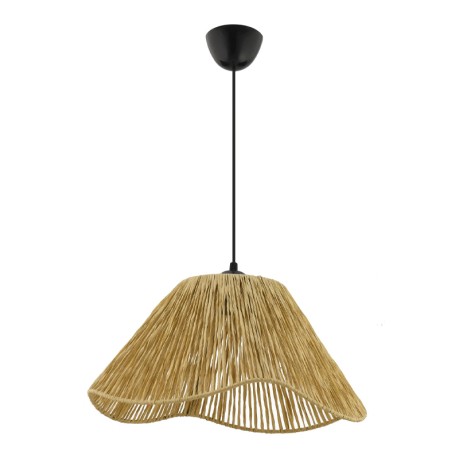 Sukne Megapap E27 jute ceiling lamp in camel color Ø35x60cm.