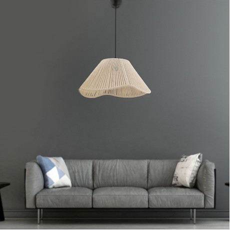 Sukne Megapap E27 rope ceiling lamp in ecru color Ø35x60cm.