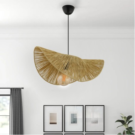 Taco Megapap E27  jute ceiling lamp in camel color 51x36x55cm.