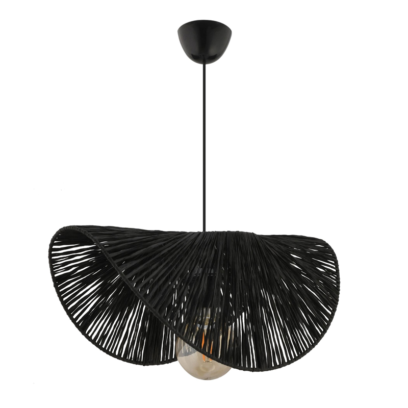 Taco Megapap E27  jute ceiling lamp in black color 51x36x55cm.