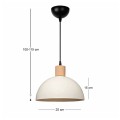 Talis Megapap  E27 metallic ceiling lamp in cream color Ø25x100cm.