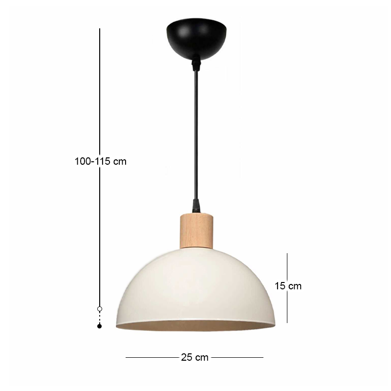 Talis Megapap  E27 metallic ceiling lamp in cream color Ø25x100cm.