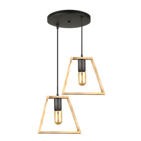 Tekli Megapap wooden ceiling light in natural color 30x25x80cm.