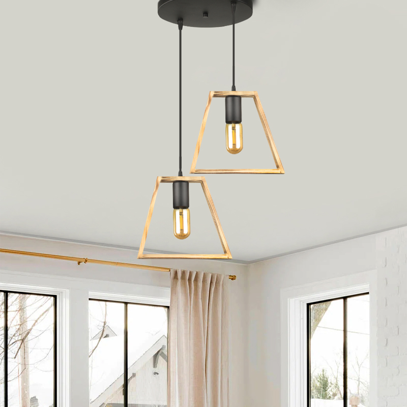 Tekli Megapap wooden ceiling light in natural color 30x25x80cm.