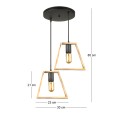 Tekli Megapap wooden ceiling light in natural color 30x25x80cm.