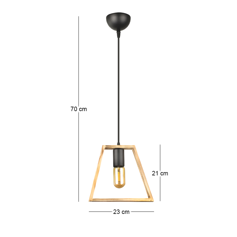Tekli Megapap wooden ceiling light in natural color 23x3x70cm.