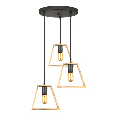 Tekli Megapap wooden ceiling light in natural color 40x30x90cm.