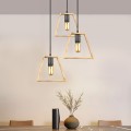 Tekli Megapap wooden ceiling light in natural color 40x30x90cm.