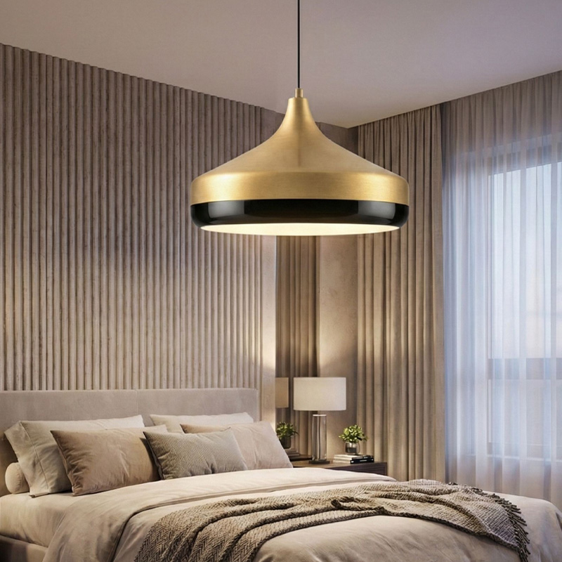 Vasli Megapap E27 metallic ceiling lamp in gold color Ø36x42/122cm.