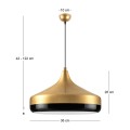 Vasli Megapap E27 metallic ceiling lamp in gold color Ø36x42/122cm.