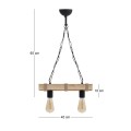 Vero Megapap wooden ceiling light in natural color 40x8x65cm.